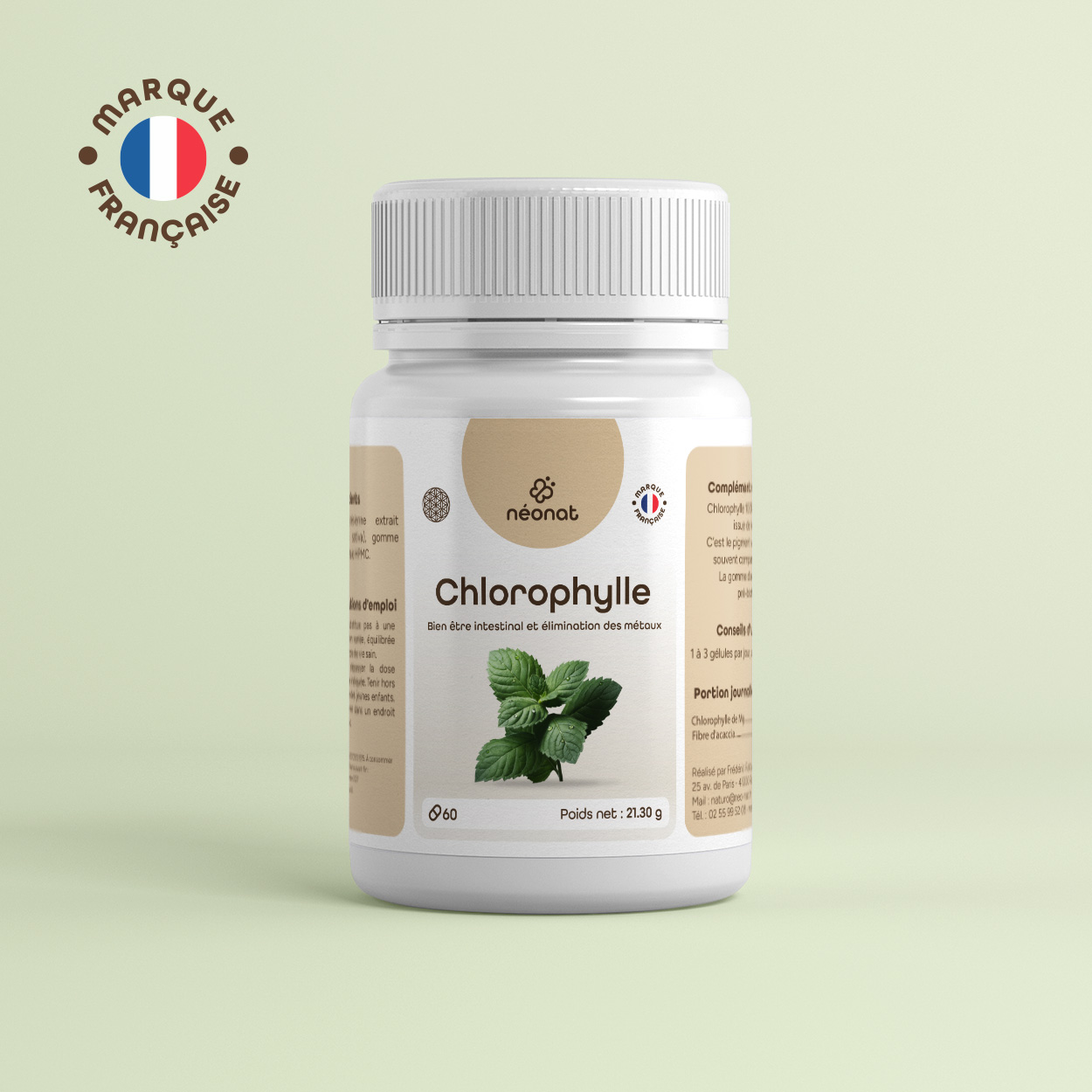 Complément chlorophylle gélules intestin détox métaux lourds – Néonat