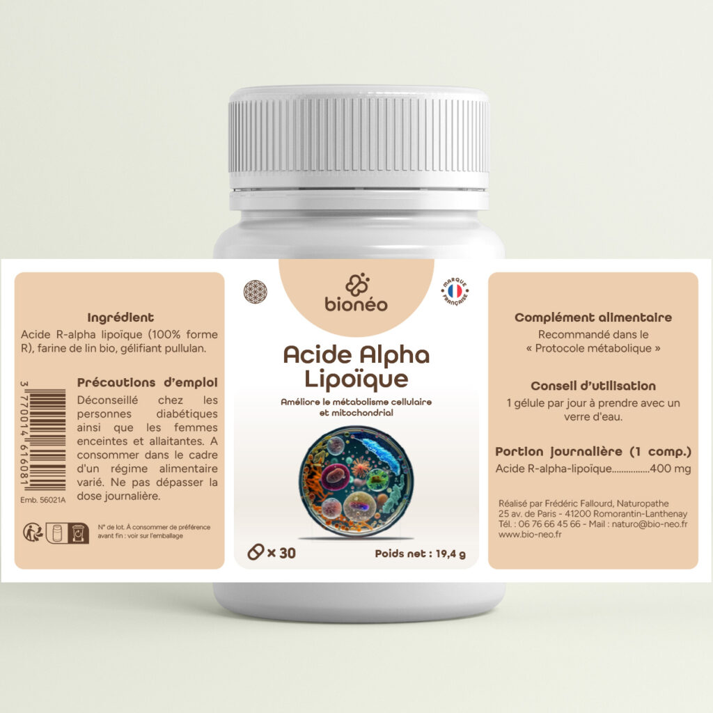 Complément acide alpha lipoïque naturel – étiquette complète – Néonat