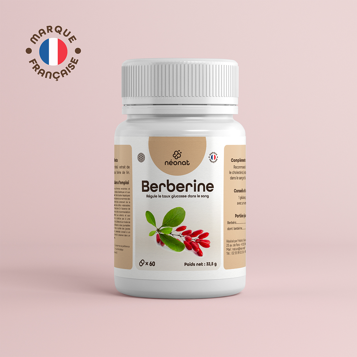 Complément alimentaire Berbérine – flacon vu de face – Néonat