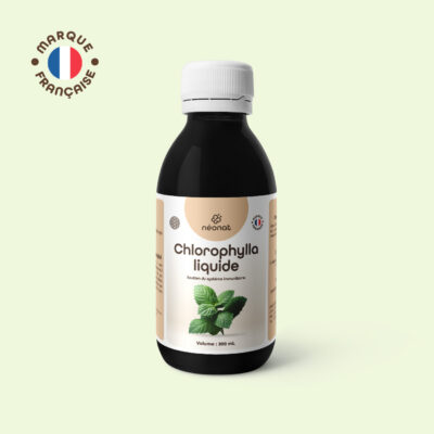 Complément alimentaire Chlorophylle liquide – flacon vu de face – Néonat