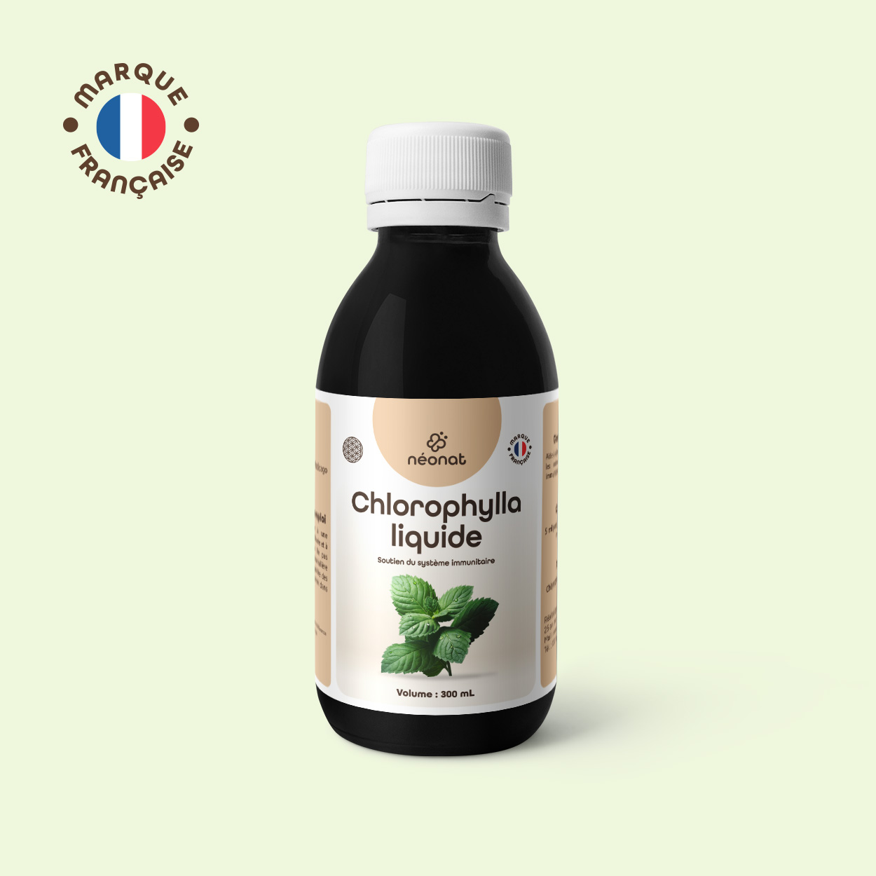 chlorophylla-liquide-300ml Complément alimentaire Chlorophylle liquide – flacon vu de face – Néonat
