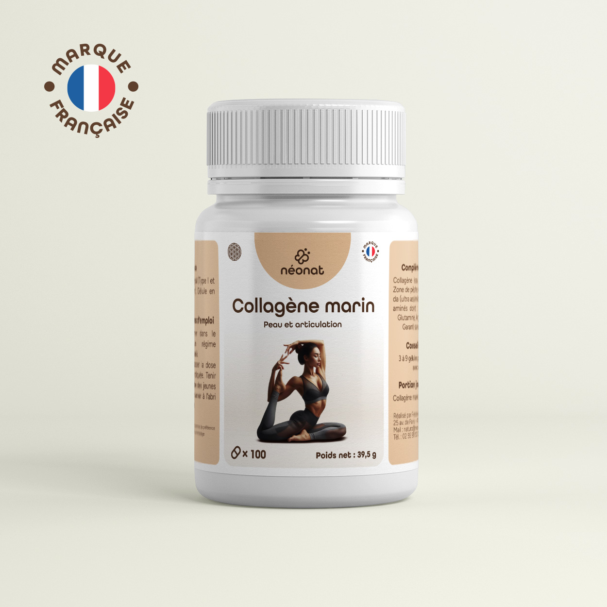Complément alimentaire Collagène marin – flacon vu de face – Néonat