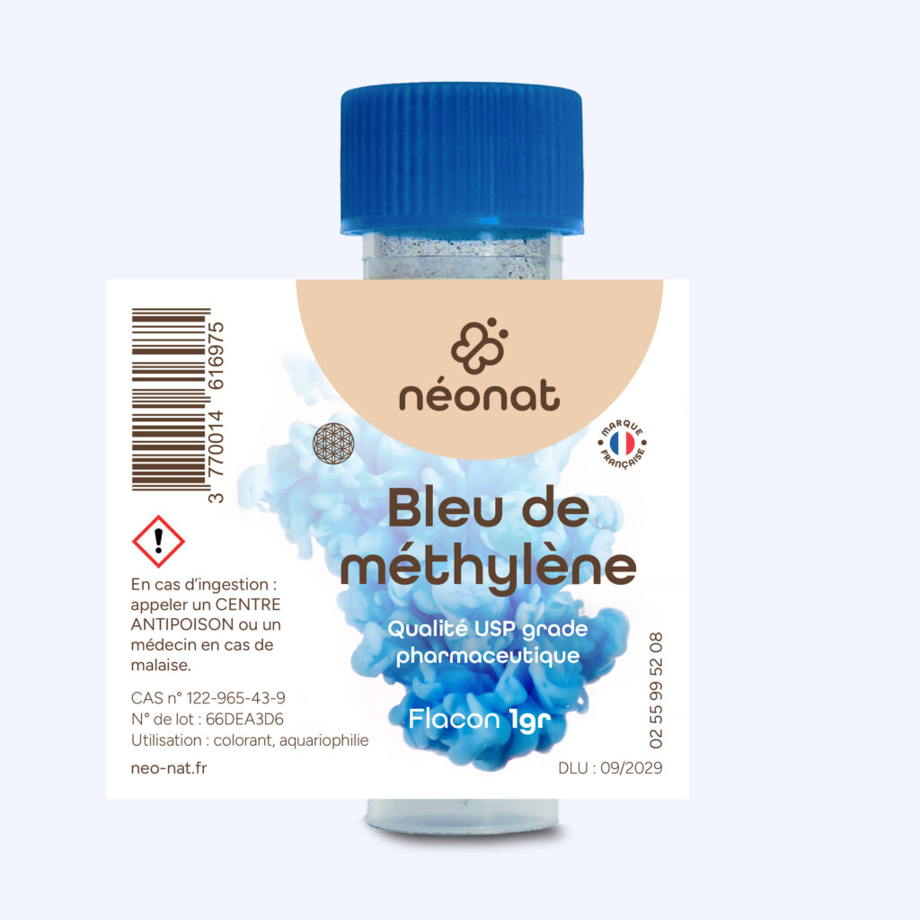 bleu-de-méthylène-étiquette Bleu de méthylène qualité USP – pack 10 flacons – Néonat