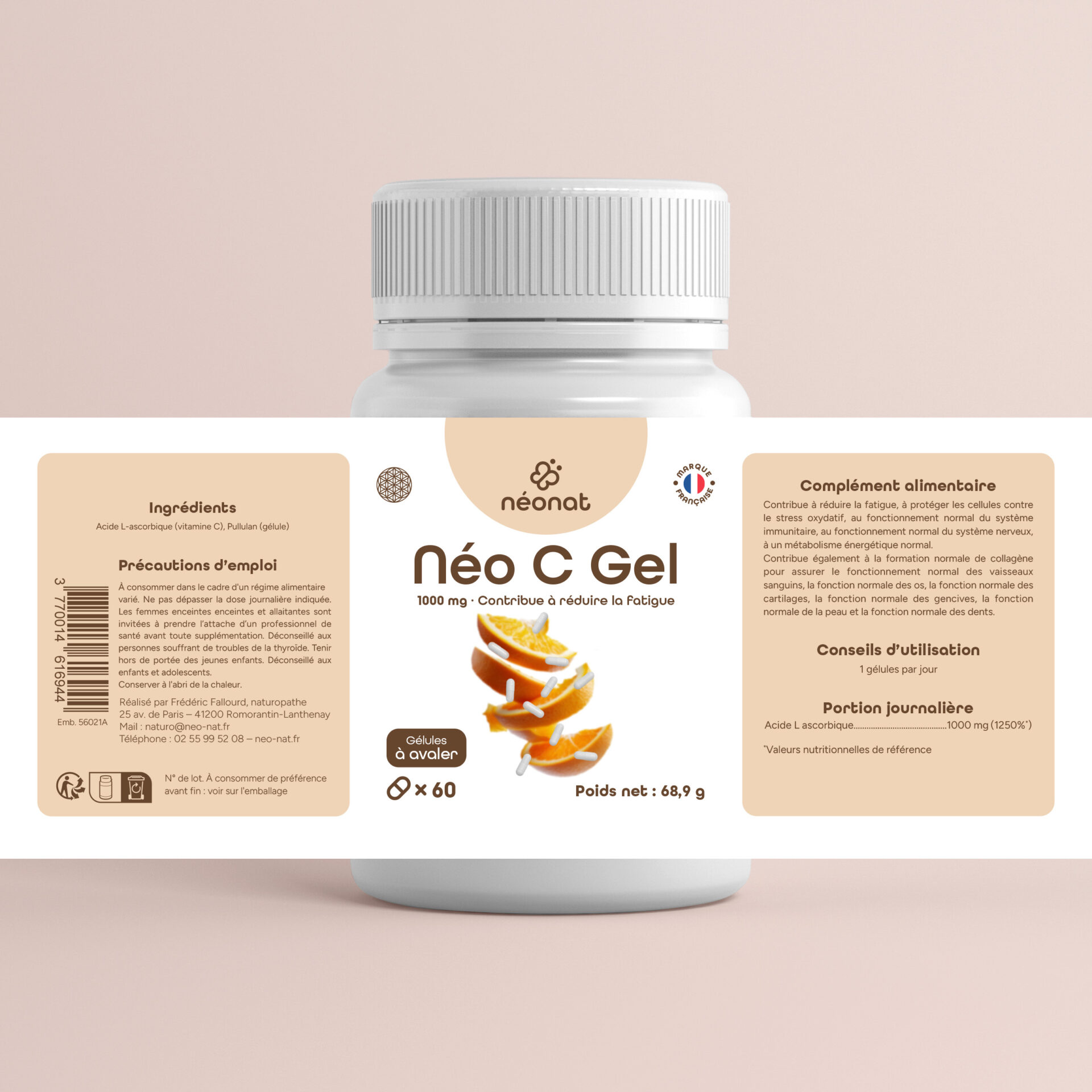 Complément alimentaire Néo C Gel – flacon avec étiquette complète – Néonat