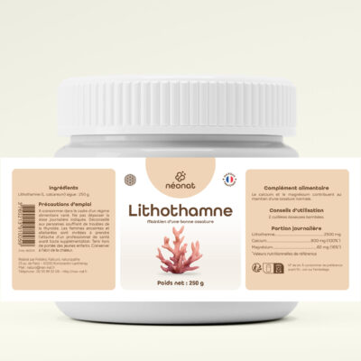 Complément alimentaire Lithothamne – flacon avec étiquette complète – Néonat
